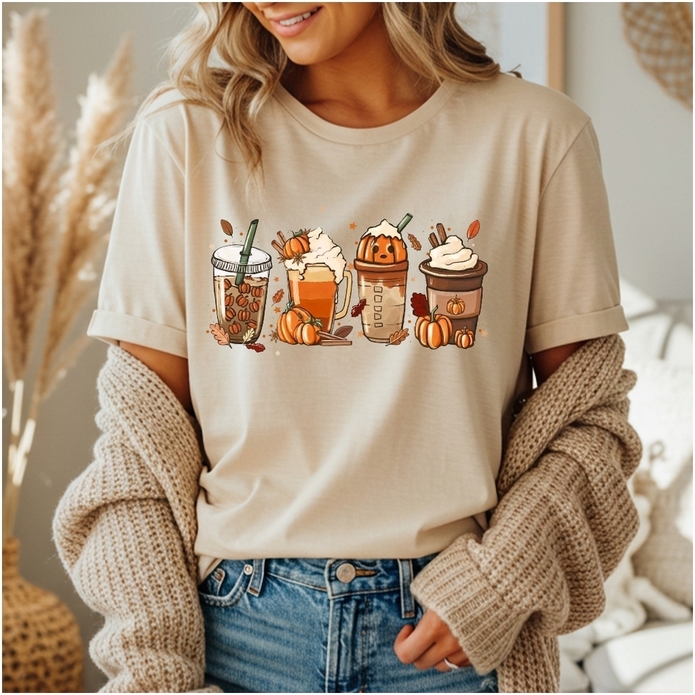 Gildan Natural Fall & Latte's Short Sleeve T-Shirt